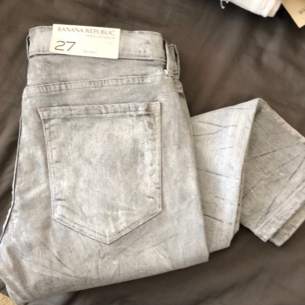 Banana Republic Premium Denim- white waxed gray.